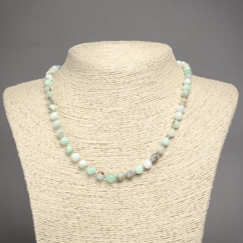 Natural Larimar Stone Necklace Smooth Bead, Diameter 6mm+-, Length 45cm+