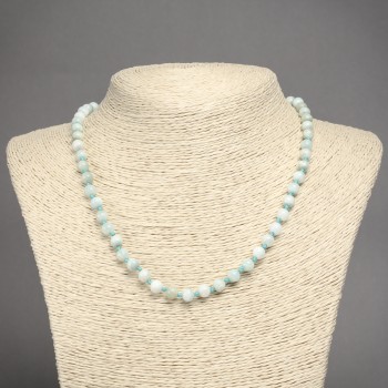 Natural Larimar Stone Necklace, Smooth Bead, 6mm+/- Diameter, 45cm+ Length