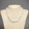 Natural Larimar Stone Necklace, Tumbled Beads, 9x7mm+/- Diameter, 45cm+ Length