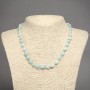 Natural Larimar Stone Necklace, Tumbled Beads, 9x7mm+/- Diameter, 45cm+ Length