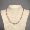 Natural Strawberry Quartz Stone Necklace Tumbled, Diameter 8x6mm+-, Length 45cm+