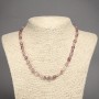 Natural Strawberry Quartz Stone Necklace Tumbled, Diameter 8x6mm+-, Length 45cm+