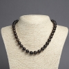 Natural Stone Smoky Quartz Necklace, smooth round beads, diameter 10mm+-, length 45cm+