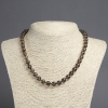 Natural Stone Smoky Quartz Necklace, smooth round beads, diameter 8mm+-, length 45cm+