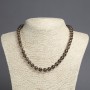 Natural Stone Smoky Quartz Necklace, smooth round beads, diameter 8mm+-, length 45cm+