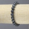 Elastic Natural Stone Labradorite Bracelet, smooth round beads, diameter 8(+-)mm