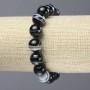 Elastic Bracelet of Natural Agate Stone Smooth Bead, diameter 12mm+