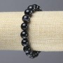 Elastic Bracelet of Natural Agate Stone Smooth Bead, diameter 10mm+