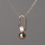 Xuping Chain 18K Gold Plated with White Rhinestone Pendant 23x7mm +/-, thickness 1.6mm +/-, length 45-50cm+