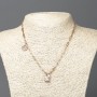 Xuping Chain 18K Gold Plated with White Rhinestone Pendants, thickness 3.5mm +/-, length 43-48cm+