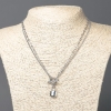 Xuping Chains Rhodium with Pendant (Clasp), thickness 3 and 1.8mm +/-, length 44cm+