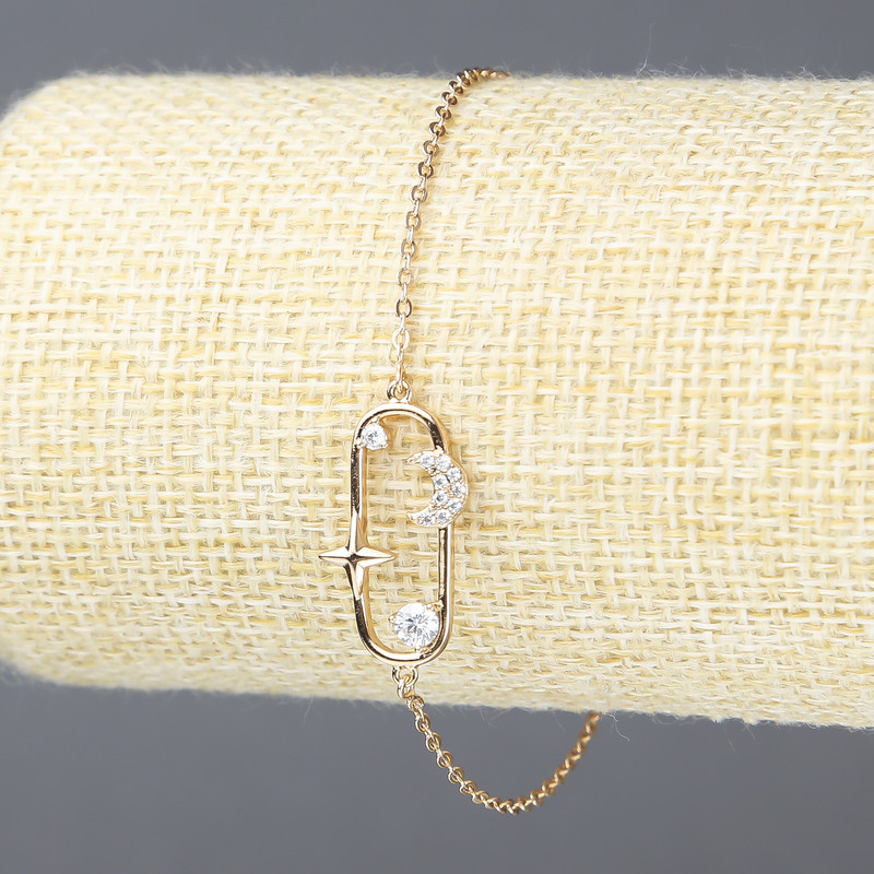 Xuping Bracelet, 18K Gold-Plated with White Rhinestones, Thickness 1.5mm+/-, Length 17-20cm+