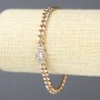 Xuping Bracelet, 18K Gold-Plated with White Rhinestones, Thickness 5.5mm+/-, Length 18-19cm+