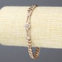 Xuping Bracelet, 18K Gold-Plated with White Rhinestones, Thickness 5.5mm+/-, Length 17-19cm+