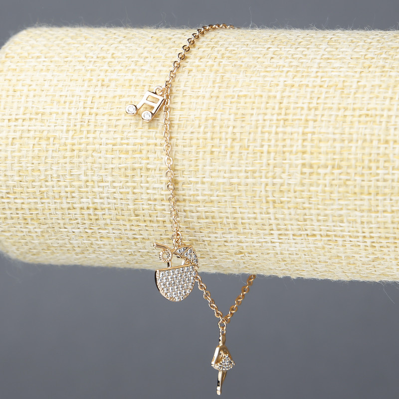Xuping Bracelet, 18K Gold-Plated with White Rhinestones, Thickness 1.5mm+/-, Length 18-21cm+