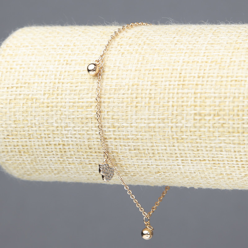 Xuping Bracelet, 18K Gold-Plated with White Rhinestones, Thickness 1.5mm+/-, Length 18-21cm+