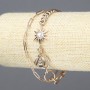 Xuping Bracelet, 18K Gold-Plated with White Rhinestones, Size (max) 11mm+/-, Length 18-21cm+