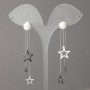 Xuping Rhodium Stud Earrings with Beads and Pendants (removable), 8mm +/-, length 67mm +/-, thickness 0.9mm +