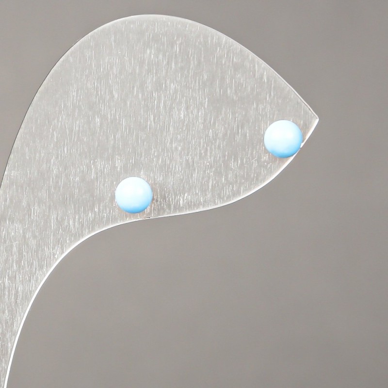 Xuping Stud Earrings 18K Gold Plated with Blue Bead, 4mm +