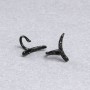 Xuping Ear Cuff Black Rhodium with Black Rhinestones, 10x12mm +