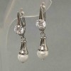 Xuping Rhodium Earrings with Rhinestones and Beads 39x8mm +