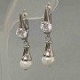 Xuping Rhodium Earrings with Rhinestones and Beads 39x8mm +