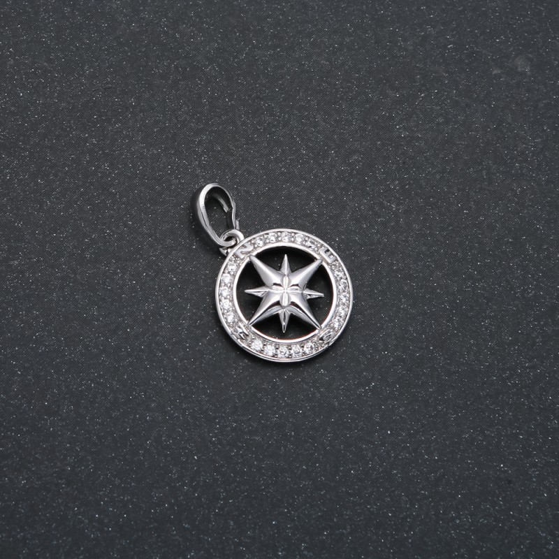 Xuping Rhodium Pendant with White Rhinestones 22x15mm +