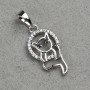 Xuping Rhodium Pendant with White Rhinestones 25x10mm +