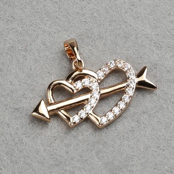 Xuping 18K Gold-Plated Pendant with White Rhinestones 24x20mm +