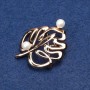 Xuping Brooch 18K Gold Plated with Beads, 34x26mm +