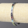 Xuping Rhodium Bracelet with Multi-Coloured Crystals, thickness 5mm +/-, diameter 63x54cm +
