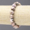 Rhodochrosite Natural Stone Bracelet on Elastic, smooth round beads, diameter 10mm+