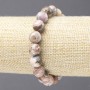Rhodochrosite Natural Stone Bracelet on Elastic, smooth round beads, diameter 10mm+