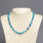 Blue Agate Necklace, smooth round beads, diameter 8mm+/-, length 45cm+