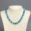 Sky Blue Agate Necklace, smooth bead, diameter 10mm+/-, length 45cm+