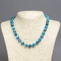 Sky Blue Agate Necklace, smooth bead, diameter 10mm+/-, length 45cm+