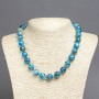 Sky Blue Agate Necklace, smooth bead, diameter 12mm+/-, length 45cm+