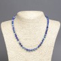 Blue Agate Necklace, diameter 6mm+/-, length 45cm+