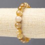 Rutilated Quartz Natural Stone Elastic Bracelet, smooth bead, diameter 10(+/-)mm