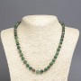 Green Jasper (Synthetic) Necklace, faceted bead, diameter 8mm+/-, length 45cm+