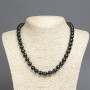 Agate Necklace, faceted round beads, diameter 10mm(+/-), length 45cm+