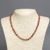 Red Jasper Natural Stone Necklace, tumbled beads, diameter 8x6mm+/-, length 45cm+