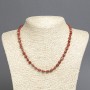 Red Jasper Natural Stone Necklace, tumbled beads, diameter 8x6mm+/-, length 45cm+