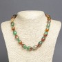 Brazilian Agate Necklace on Thread, smooth oval beads, diameter 16x12mm+/-, length 45cm+