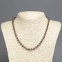 Smoky Quartz Necklace, smooth round beads, diameter 6mm+/-, length 45cm+