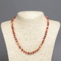 Orange Agate Necklace, smooth round beads, diameter 6mm+/-, length 45cm+