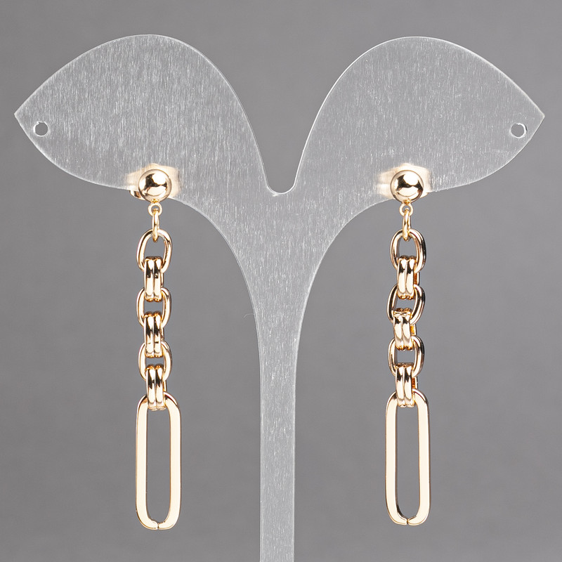 Xuping Stud Earrings Chains, 18K Gold Plating, diameter 55x6mm +