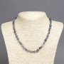 Iolite Natural Stone Necklace, tumbled beads, diameter 8x6mm+/-, length 45cm+