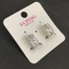 Xuping Rhodium Earrings with White Stones 16x8mm +