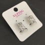 Xuping Rhodium Earrings with White Stones 16x8mm +